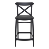 Cross Counter Stool Black, Set of 2