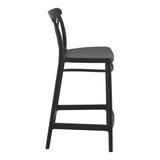 Cross Counter Stool Black, Set of 2