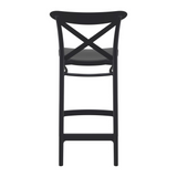 Cross Counter Stool Black, Set of 2