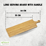 Bamboo Long Serving Board With Handle 26" X 7.9" | 66 X 20 Cm