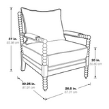 Kaylee Spindle Chair, Beige Linen