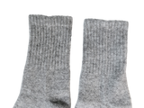 Cashmere Ribbed Socks Silver Grey