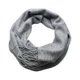 Silver Grey Cashmere Scarf Light Weight Knitted