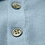 Cotton Cashmere Polo Shirt Cancale in fine pique stitch Light Blue