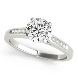 14k White Gold Single Row Diamond Engagement Ring (1 cttw)