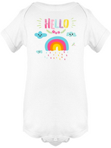 Hello Rainbow And Clouds Bodysuit -Image by Shutterstock