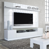 Vanderbilt TV Stand and Cabrini 2.2 Floating Wall TV Panel in White Gloss