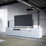 Vanderbilt TV Stand and Cabrini 2.2 Floating Wall TV Panel in White Gloss
