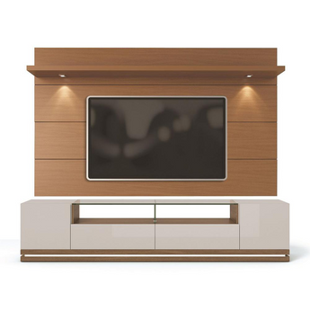 Vanderbilt TV Stand and Cabrini 2.2 Floating Wall TV Panel in Off White and Maple Cream
