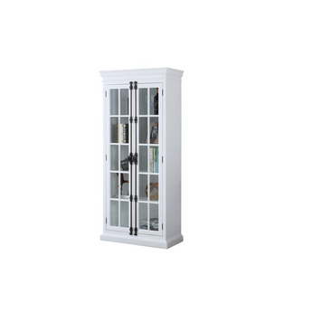 Polich Antique White Storage Curio Cabinet