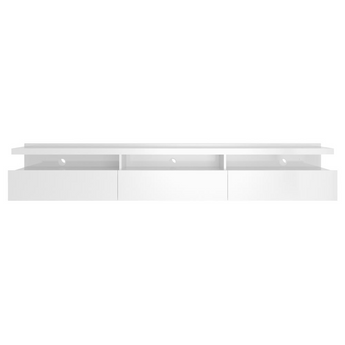 Cabrini 85.62 Half Floating Entertainment Center with 3 Drawers in White Gloss