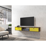 Liberty 62.99 Floating Entertainment Center in Rustic Brown and Yellow