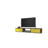 Liberty 62.99 Floating Entertainment Center in Rustic Brown and Yellow
