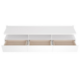 Cabrini 71.25 Half Floating Entertainment Center with 3 Drawers in White Gloss
