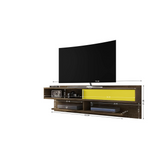 Astor 70.86 Floating Entertainment Center in Rustic Brown and Yellow