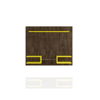Plaza 64.25 Floating Entertainment Center in Rustic Brown and Yellow