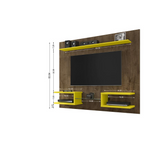 Plaza 64.25 Floating Entertainment Center in Rustic Brown and Yellow