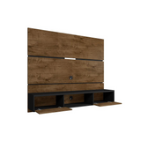 Vernon 62.99" Floating Entertainment Center in Rustic Brown and Black