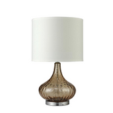 Courtney 24.5" In Fluted Amber Glass Table Lamp