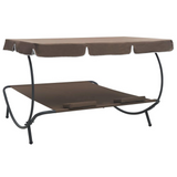 Turks & Caicos Outdoor Lounge Bed with Canopy|Pillows Brown