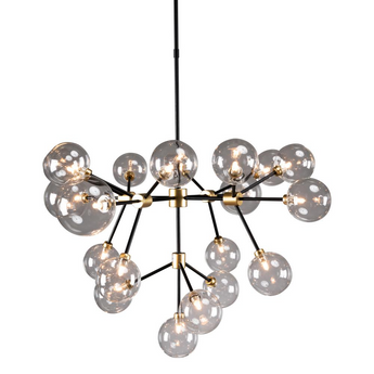 Timothy 20-Light Iron and Glass Chandelier by Kosas Home