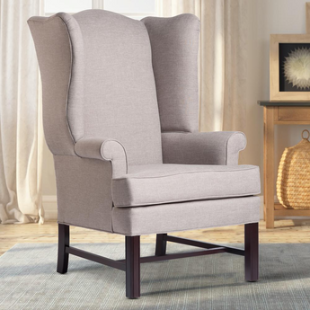 Chippendale Wing Chair - Jitterbug Linen