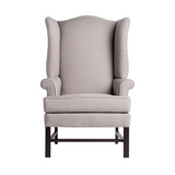 Chippendale Wing Chair - Jitterbug Linen