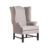 Chippendale Wing Chair - Jitterbug Linen