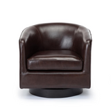 Turner Brown Top Grain Leather Swivel Chair