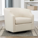 Infinity Linen Swivel Barrel Chair