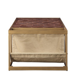 Genevieve End Table, Retro Brown Top Grain Leather