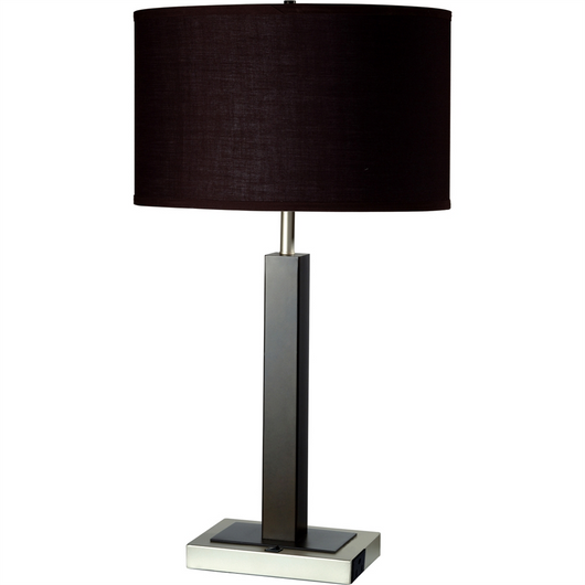 Metal Table Lamp W/ Convenient Outlet
