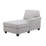 Leo Light Gray Linens 3Pc Sectional Sofa Chaise