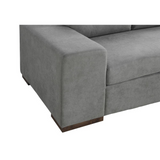 Bianca Light Gray Woven Fabric Sectional Sofa with Console Table and Right Hand Facing Chaise