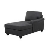 Leo Dark Gray Linen Double Chaise 5Pc Modular Sectional Sofa