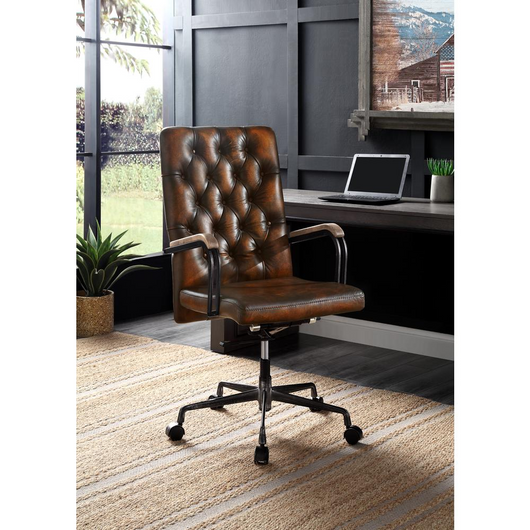 Noknas Office Chair, Brown Leather