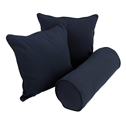 Double-corded Solid Twill Throw Pillows with Inserts (Set of 3)