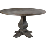 Willoughby Mango Wood Round Pedestal Dining Table, 54"Dx30"H