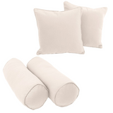 Double-corded Solid Twill Throw Pillows with Inserts (Set of 4)