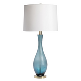 Blau 31" Glass Lamp W/Bronze Metal Base