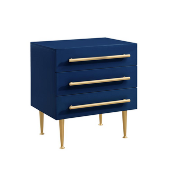 Bellanova Navy Nightstand with Gold Accents