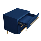 Bellanova Navy Nightstand with Gold Accents