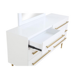 Bellanova White Dresser with Mirror with Gold Accents