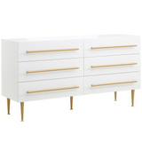 Bellanova White Dresser with Gold Accents