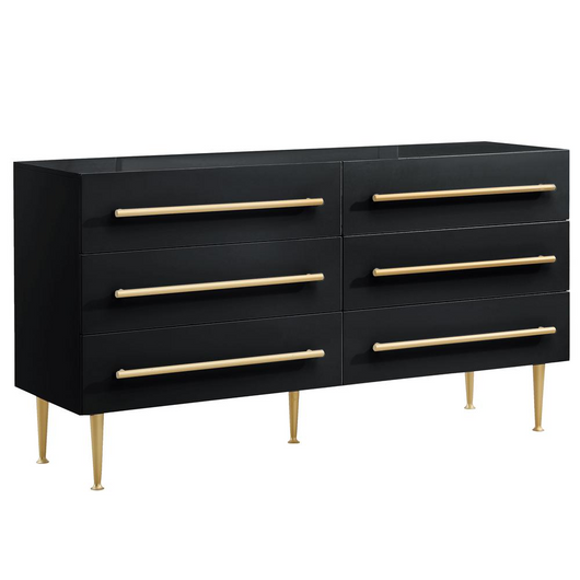 Bellanova Black Dresser with Gold Accents