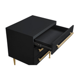 Bellanova Black Nightstand with Gold Accents