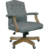 Boss Executive Commercial Linen Chair - Gray Linen Seat - Gray Linen Back - Driftwood Frame - Mid Back - 5-star Base - Armrest - 1 / Each