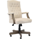 Boss Executive Commercial Linen Chair - Champagne Velvet, Linen Seat - Champagne Velvet, Linen Back - Driftwood Frame - Mid Back - 5-star Base - Armrest - 1 / Each