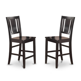 Buckland  Counter  Height  Chair    for  dining  room  with  Wood  Seat  in  Black  Finish,  Set  of  2