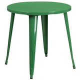 Commercial Grade 30" Round Green Metal Indoor-Outdoor Table
